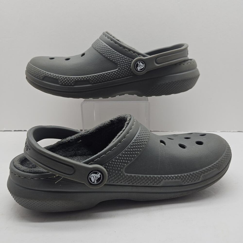 Crocs Classic Clogs Faux Fur Lined 203591 Mens Sz 7 Women's Sz 9 Dual Comfort - Picture 2 of 8